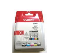 Cartouche d'encre originale PGI-570XL/CLI-571/PGBK, Noir, Cyan, Magenta, Jaune & Noir XL, pour Canon Pixma MG575x, MG685x, MG775x - 5 cartouches (0318C004)