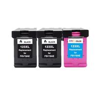 Cartouche d'encre Compatible 123XL for imprimante HP Deskjet 1110, 2130, 2132, 2133, 2134, 3630, 3632, 3637, 4513(2Black 1Color)