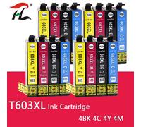 Cartouche d'encre compatible 603XL T603 pour imprimante Epson XP,603,2100,2105,3100,3105,4100,4105,2810,2830 XL,E603 - Type 4set