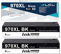 Cartouche D'Encre Compatible 970Xl Cn625Ae (2-Pack Noir) Remplacement Pour Hp Officejet Pro X451Dn X451Dw X476Dn X476Dw X551Dw X576Dw X576Dn Mfp X677Dw X677Dn Mfp