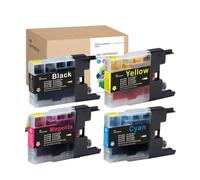 Cartouche d'encre, Compatible avec Brother, LC1280 LC1240 LC1220 | For LC71 LC75 LC450 LC17, MFC-J280W J430W J435W J5910DW J625DW J6510DW J6910DW DCP-J725DW(4pcs(B1C1M1Y1))