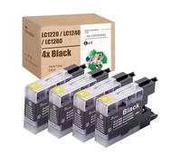 Cartouche d'encre, Compatible avec Brother, LC1280 LC1240 LC1220 | For LC71 LC75 LC450 LC17, MFC-J280W J430W J435W J5910DW J625DW J6510DW J6910DW DCP-J725DW(4pcs Black)