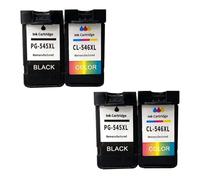 Cartouche d'encre Compatible avec Canon PG-545XL CL-546XL for imprimante MG3050 MG3053 IP2800 MG2500(BK(2PC) Color(2PC))
