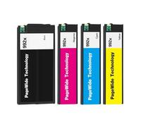 Cartouche d'encre compatible avec encre pigmentée 460 ml compatible avec les modèles d'imprimante PageWide 755dn 774dn 750dn 750dw 772dn 772dw 777z 777zs BK numéro de pièce 992 992X(One Set 4PCS)