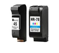 Cartouche d'encre ，Compatible avec HP 45 78 for imprimantes 1220c, 3820, 6122 et 930c(1BK 1COLOR)
