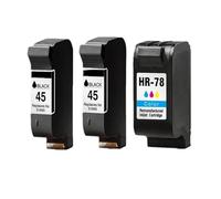 Cartouche d'encre ，Compatible avec HP 45 78 for imprimantes 1220c, 3820, 6122 et 930c(2BK 1COLOR)