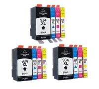 Cartouche d'encre, Compatible avec HP, 934XL 935XL BK C M Y | Officejet 6812 6815 6830 6835 6230, haut rendement, encre colorant, BK 55ml C/M/Y 15ml, puce stable(3 SET)