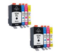 Cartouche d'encre, Compatible avec HP, 934XL 935XL BK C M Y | Officejet 6812 6815 6830 6835 6230, haut rendement, encre colorant, BK 55ml C/M/Y 15ml, puce stable(2 SET)