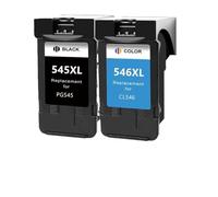 Cartouche d'encre Compatible avec Les imprimantes Canon PG-545XL et CL-546XL (MG3050, MG2550, MX495)(1bk 1color)