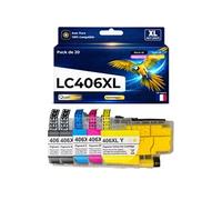 Cartouche d'encre compatible Brother LC406XL - Pack de 20 - Multicolore - 6000 pages