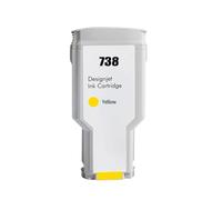 Cartouche d'encre Compatible Compatible avec HP738 738, Compatible avec imprimante DesignJet T950 T850, Pigment 676M6A 676M7A 676M8A 498N8A, Couleur(300ML - 738Y)