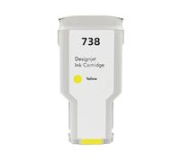 Cartouche d'encre Compatible Compatible avec HP738 738, Encre Couleur 676M6A 676M7A 676M8A 498N8A Compatible avec imprimante DesignJet T950 T850(300ML - Y)