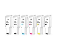Cartouche d'encre Compatible HP730, Compatible avec DesignJet T1600 T1600dr T1700 T1700dr T2600 T2600dr, Pleine capacité d'encre(6Color)