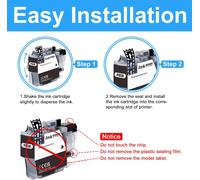 Cartouche d'encre Compatible LC-229 LC-225 LC-229 XL LC-225 XL LC-229XLBK LC-225XLC LC-225XLM LC-225XLY LC209 (2Noir 1Cyan 1Magenta 1Jaune Remplacement pour Brother MFC-J5320DW J5620DW J5625DW