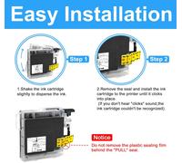 Cartouche d'encre Compatible LC-980 LC980 LC980BK LC-980BK LC980C LC980M LC980Y (4PK KCMY) Remplacement pour Brother DCP-J140W/145C/165C/185C/195C/197C/365CN/375CW/385C/390CN/395CN/535CN/585CW