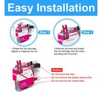 Cartouche d'encre Compatible LC225XL LC225 LC225XLM (2Magenta) Remplacement pour Brother MFC-J4420DW/J4620DW/J4625DW DCP-J4120DW, MFC-J5320DW/J5620DW/J5625DW/ J5720DW