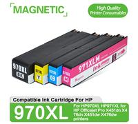 Cartouche d'encre compatible magnétique NOUVELLE pour HP 970XL HP 971XL pour imprimantes HP Officejet Pro X451dn X476dn X451dw X476dw 1PCS Cyan