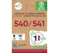 Cartouche d'encre compatible noir + 3 couleurs 540/541 JETLINE