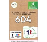 Cartouche d'encre compatible noir + 3 couleurs 604 JETLINE