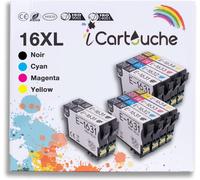 Cartouche d'encre Compatible pour Epson 16XL T1636 pour Epson Workforce WF2010W WF2510WF WF2520NF WF2530WF WF2540WF WF2630WF WF2650DWF WF2660DWF WF2750DWF WF2760DWF (4BK 2C 2M 2Y)