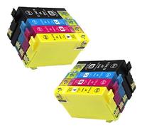 Cartouche d'encre Compatible pour Epson 34 34XL, pour Workforce Pro WF-3720DWF WF-3725DWF Noir Couleur Pack Noir Couleur (Pack 8 (2N+2C+2M+2J) XL)