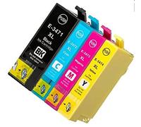 Cartouche d'encre Compatible pour Epson 34 34XL, pour Workforce Pro WF-3720DWF WF-3725DWF Noir Couleur Pack Noir Couleur (Pack 4 (1N+1C+1M+1J) XL)