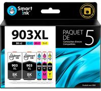 Cartouche d'Encre Compatible pour HP 903 XL 903XL 5 Pack (2 Noir XL & Cyan Magenta Jaune) avec Système de Puce Avancée pour Officejet 6950 All-in-One Officejet Pro 6960 6970 All-in-One