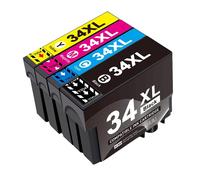 Cartouche d'encre Compatible T34XL T34 34XL T3471 T3472 T3473 T3474 pour imprimante Epson Workforce Pro WF-3720 WF-3725 4pack 1set