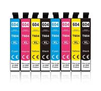 Cartouche d'encre complète 604 pour imprimante Epson T 604XL T604 XL, Compatible XP 2200 2205 3200 3205 4200 4205 WF 2910 2930 29508Pcs--2set
