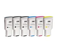 Cartouche d'encre Couleur Compatible for imprimante HP730 DesignJet 2600 T2600 T1600 T1700 P2V71A P2V73A P2V72A P2V70A(1set 6colors)
