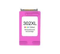 Cartouche d'encre couleur remanufacturée HP 302XL - Affiche le niveau d'encre - Remplace F6U67AE/F6U65AE