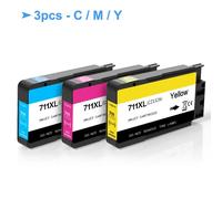 Cartouche d'encre de rechange pour imprimante HP DesignJet, compatible avec T120, T520, 711XL, 711-3 pièces Multicolore