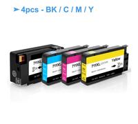 Cartouche d'encre de rechange pour imprimante HP DesignJet, compatible avec T120, T520, 711XL, 711-4 pièces Multicolore
