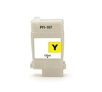 Cartouche d'encre de Recharge PFI107 130ML, Compatible avec Canon IPF670 IPF680 IPF685 IPF770 IPF780 IPF785 IPF-670, Traceur d'imprimante avec Puce(Y)