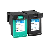 Cartouche d'encre De Remplacement 336 342 Compatible avec HP Deskjet 5440 PSC 1510 Photosmart 1500 C3100 C3180 D5420 6310 Imprimante(1bk 1color)