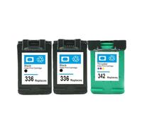 Cartouche d'encre De Remplacement 336 342 Compatible avec HP Deskjet 5440 PSC 1510 Photosmart 1500 C3100 C3180 D5420 6310 Imprimante(2bk 1color)