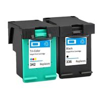 Cartouche d'encre De Remplacement 336 342, Compatible avec HP Deskjet 5440 PSC1510 / Photosmart 1500 C3100 C3180 D5420 6310 Imprimante(1bk 1color)
