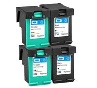 Cartouche d'encre De Remplacement 336 342, Compatible avec HP Deskjet 5440 PSC1510 / Photosmart 1500 C3100 C3180 D5420 6310 Imprimante(2bk 2color)