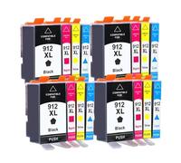 Cartouche d'encre de Remplacement 912 912XL, Compatible avec HP OfficeJet 8010 8012 8013 8014 8015 8017 8018 8020 8022 8023 8024 8025(4SET)