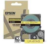 Cartouche d'encre Epson LK-4YAS pour LabelWorks LW-C410 et LW-C610 Gris sur Jaune Gris sur Jaune G