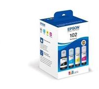 Cartouche d'encre EPSON Pack 4 Bouteilles d'Encre Ecotank 102 (Noir + 3 Couleurs Photo) - C13T03R14A