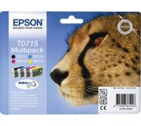Cartouche d'encre EPSON Pack Multipack 4 Originales T0715 Série Guépard (Noir + 3 Couleurs) - C13T07154010