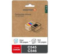 Cartouche d'encre ESSENTIELB C545/C546 Noir + 3 Couleurs