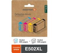 Cartouche d'encre ESSENTIELB Pack Compatible E502 XL (Noir + 3 Couleurs Haute Capacité)