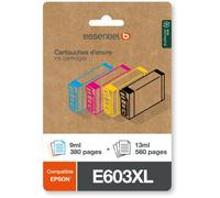 Cartouche d'encre ESSENTIELB E603XL Noir + 3 couleurs