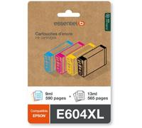 Cartouche d'encre ESSENTIELB Pack Compatible E604 XL (Noir + 3 Couleurs Haute Capacité)