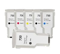 Cartouche d'encre for imprimante HP 730 H-P730 DesignJet T1600 T1600dr T1700 T1700dr T2600 T2600d P2V68A P2V69A P2V70A(1 Set 6 Colors)