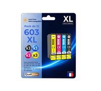 Cartouche d'encre Générique 603XL Pack de 12 Multicolore 500-350 Pages compatible pour Epson