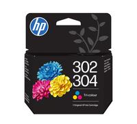 Cartouche d'encre HP 302/304 trois couleurs cyan magenta jaune authentique référence B7RT6AE
