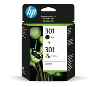 HP 301 pack de 2 cartouches d'encre noir/trois couleurs authentiques